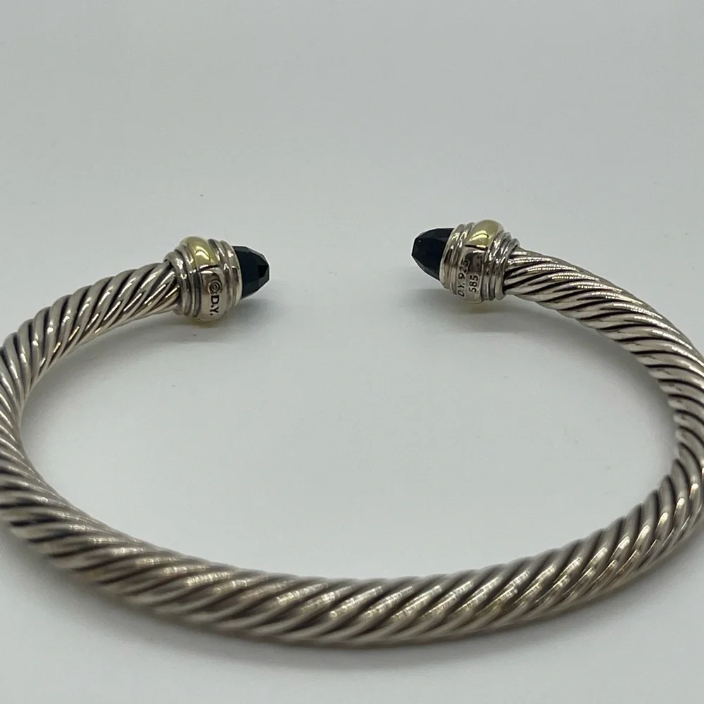 David Yurman Classic Cable Bracelet in Sterling Silver with 14k Yellow Gold - Picture 3 of 12